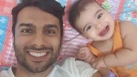 سلفی محمدحسین میثاقی با پسرش + عکس
