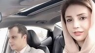 شبنم قلی خانی در خودروی لوکسش