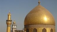 نمایی زیبا از گنبد جدید حرم حضرت علی(ع)