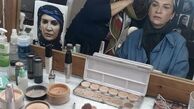 مینا نوروزی در حال گریم سریال جدیدش + عکس