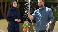 آب بازی پژمان بازغی در حیاط + عکس