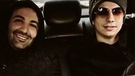 محسن ابراهیم زاده و دوستش در ماشین + عکس