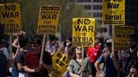 تظاهرات آمریکایی‌ها در نزدیکی پنتاگون علیه سیاست‌های جنگ‌طلبانه 
کشورشان