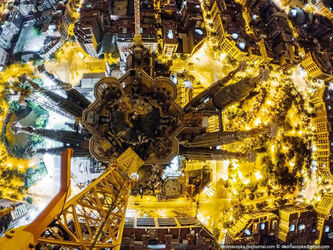 the-photographers-climbed-the-nearby-crane-and-used-scaffolding-to-get-to-about-50-meters-164-ft-above-the-building-itself-they-were-able-to-capture-stunning-views-of-the-structure-at-angles-never-befo1