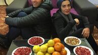 عکس چله زمستونی داماد بوی باران و خانم بازیگر