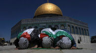 تصویری جالب از نمازگزاران مسلمان در بیت المقدس