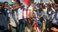 پرچم آمریکا در سوریه به آتش کشیده شد
