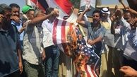 پرچم آمریکا در سوریه به آتش کشیده شد