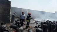 انفجار در گاراژ شارژ کپسول گاز مایع / یک نفر دچار سوختگی شد + تصاویر