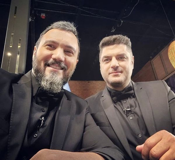 رفاقت صمیمانه کامبیز دیرباز و سام درخشانی + عکس