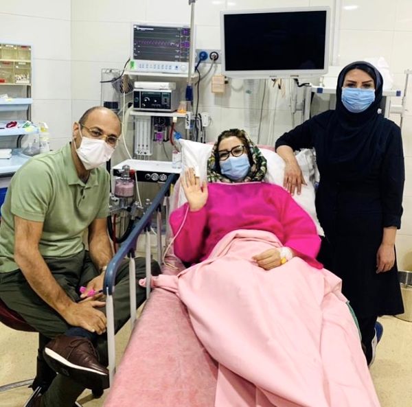 بستری شدن خاله شادونه در بیمارستان به خاطر کرونا + عکس