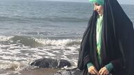 عکس خوش آب و رنگ مژده لواسانی لب دریا