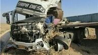تصادف رخ به رخ اسکانیا با اتوبوس بنز 