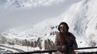 هنگامه قاضیانی در دل کوه برفی + عکس