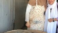 عکس پرستو گلستانی در آغوش نانوا مازندرانی