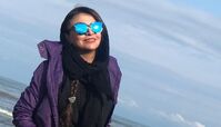 تیپ پاییزی مه لقا باقری در کنار دریا + عکس