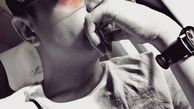 عینک نارنجی رنگ محسن ابراهیم زاده + عکس