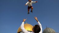 تصویری دیدنی از شادی فلسطینیان در آستانه عید قربان
