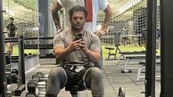 وزنه زدن گلزار در باشگاه + عکس