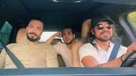 امیرعباس گلاب و دوستانش در ماشین + عکس