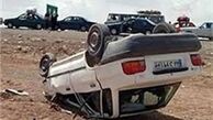 واژگونی پراید به علت عدم توجه به جلو