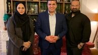 دیدار نرگس آبیار و همسرش با آقای دکتر نمونه