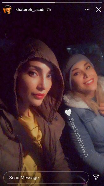 شبگردی های خاطره اسدی با دوستش + عکس