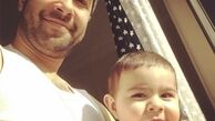 حسین مهری و پسرش + عکس