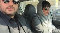 سام درخشانی در ماشین همسرش+عکس