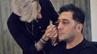 وحید شیخ زاده در حال گریم کار جدیدش + عکس
