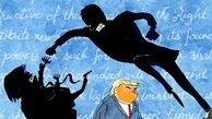 تصویری پنهان از مناظره ترامپ و بایدن!/ کاریکاتور