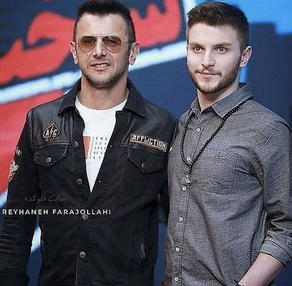 امین حیایی در کنار پسرش + عکس