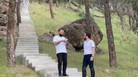 صابر ابر و نوید محمدزاده در یکی از پارک های تهران + عکس