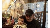 آقای مجری کودکی با نوه اش در رستوران + عکس