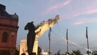 مجسمه کاشف آمریکا به زیر کشیده شد