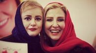 ۲ کودک در آغوش مرجانه گلچین و نعیمه نظام‌دوست