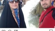 مژده خنجری و همسرش در کنار آبشار معروف + عکس