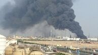 آتش سوزی در انبار لاستیک پتروشیمی بندر امام خمینی