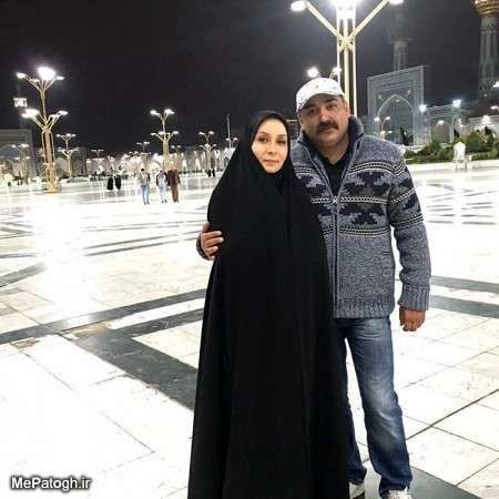 زوج مشهور بازیگر در زیارت + عکس