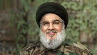 سرود سلام فرمانده بر روی کفن سید حسن نصرالله + ویدئو