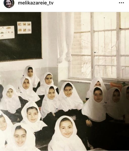 کودکی ملیکا زارعی در مدرسه + عکس