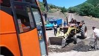 واژگونی اتوبوس با ٣٩ سرنشین حادثه آفرید