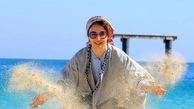 شن بازی شبنم قلی خانی لب دریا+عکس