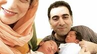 خاطره بازی فلامک جنیدی از نوزادی دوقلوهایش + عکس