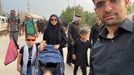 آقای وزیر و خانواده در راهپیمایی اربعین+عکس