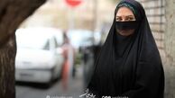 لعیا زنگنه با رویه بند در خیابان + عکس