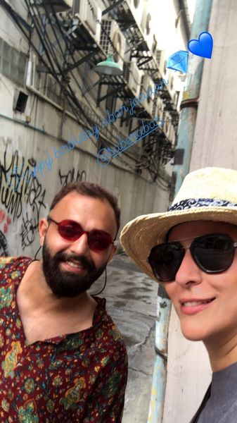 گشت و گذار سحر دولتشاهی و صابر ابر در خارج + عکس