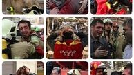آتش نشانان پس از شهادت همکارانشان/عکس 