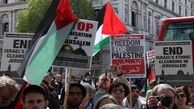 لندنی ها برای اعلام همبستگی با ملت فلسطین به خیابانها آمدند