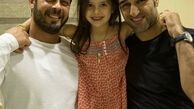 پژمان جمشیدی در کنار پژمان بازغی و دخترش + عکس